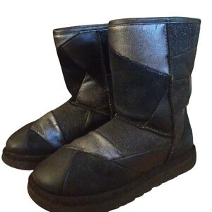 UGG Classic Glitter Patchwork Black Boots - Women's